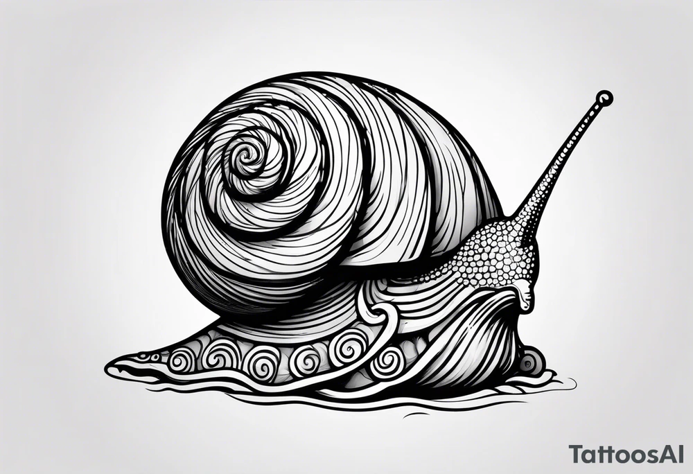 a cute snail tattoo idea