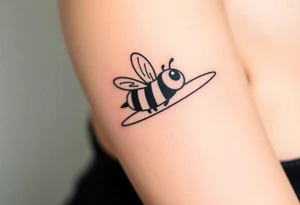 pilot bumble bee flying a commercial airplane tattoo idea