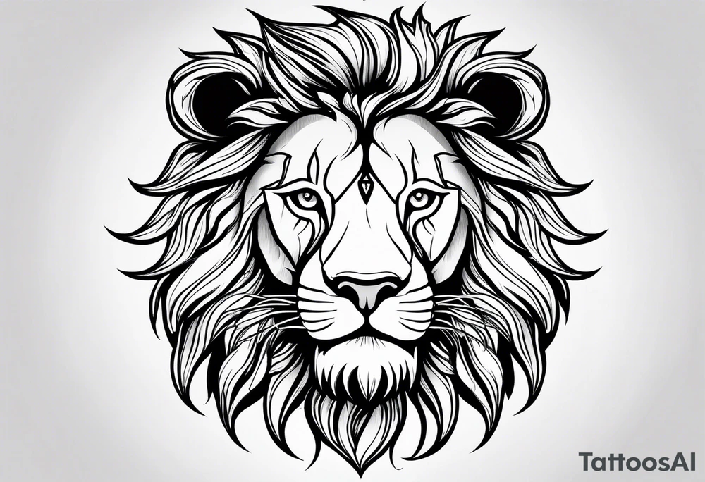 Traditional lion tattoo idea