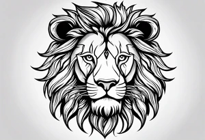 Traditional lion tattoo idea