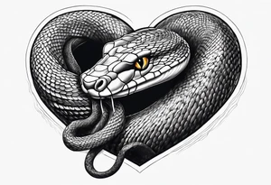 Snake wrapping and squeezing a heart tattoo idea