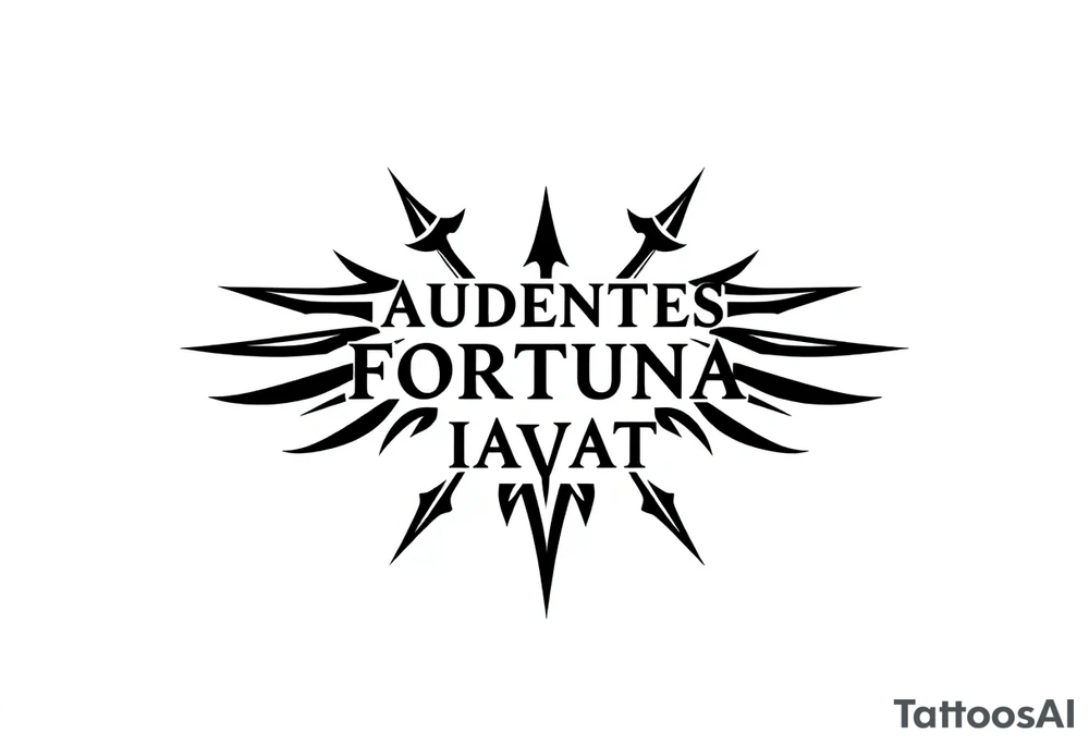 Quote "audentes fortuna iavat" with roman army symbol tattoo idea