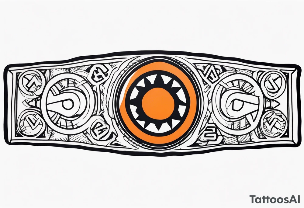 naruto headband with the letters AR in the middle tattoo idea