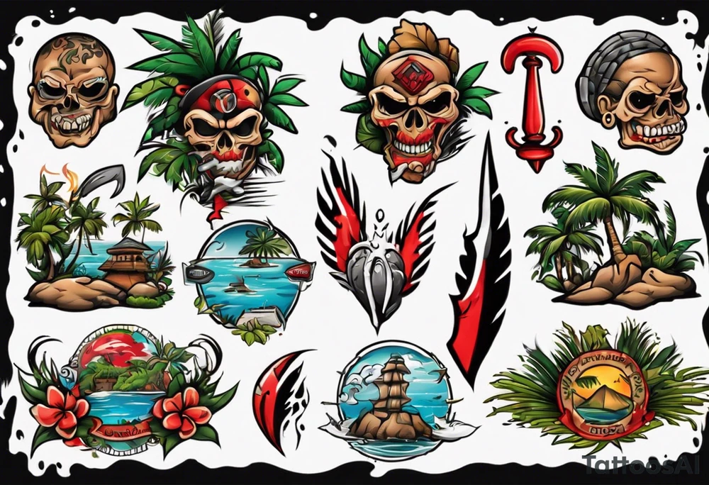 island of Trinidad and Tobago tattoo idea