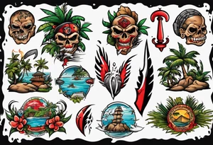 island of Trinidad and Tobago tattoo idea