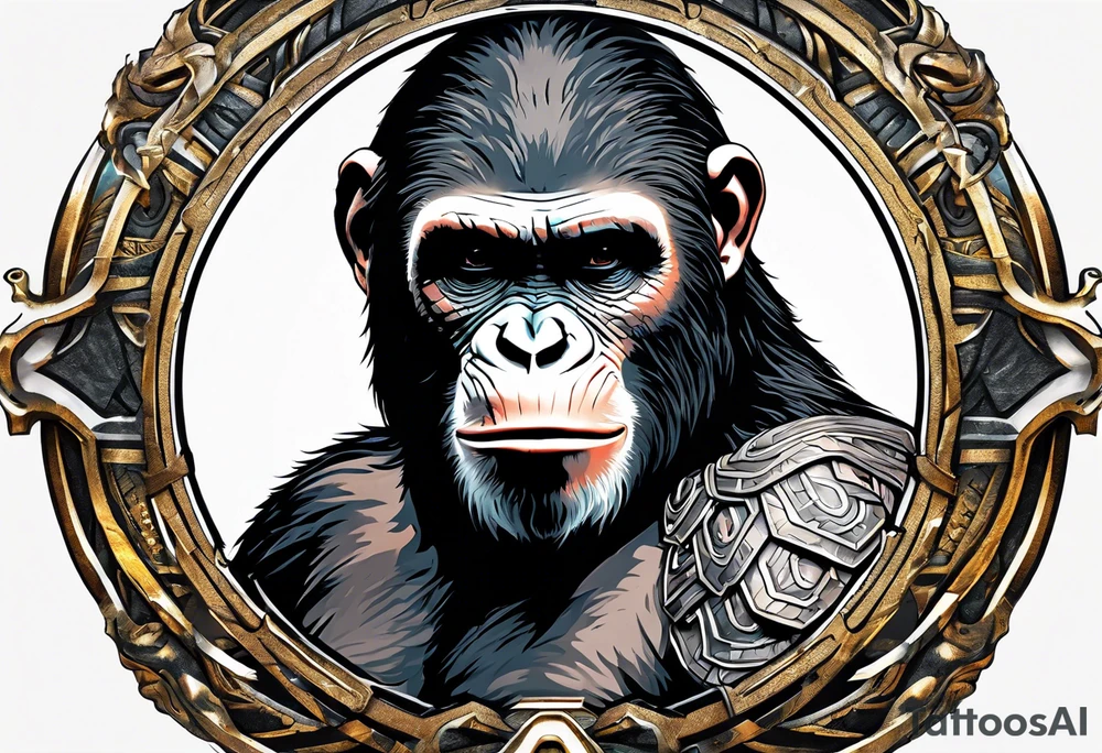 Caesar from the movie planet of the apes tattoo idea