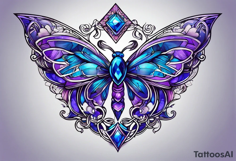 Blue and purple tattoo idea