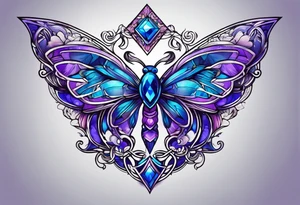 Blue and purple tattoo idea
