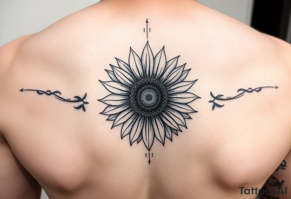 Sunflower and rainbow tattoo idea