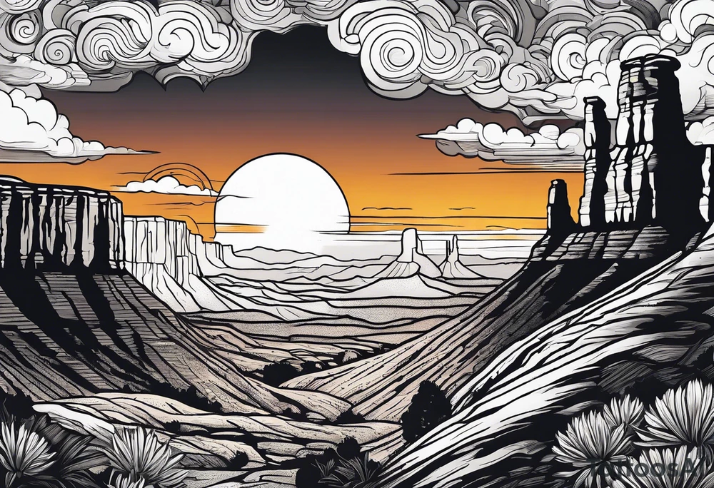 Forearm, canyonlands national park, sunset tattoo idea