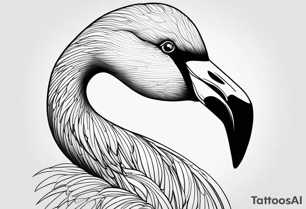 cute flamingo tattoo idea