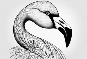 cute flamingo tattoo idea