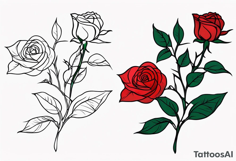 red rose tattoo idea