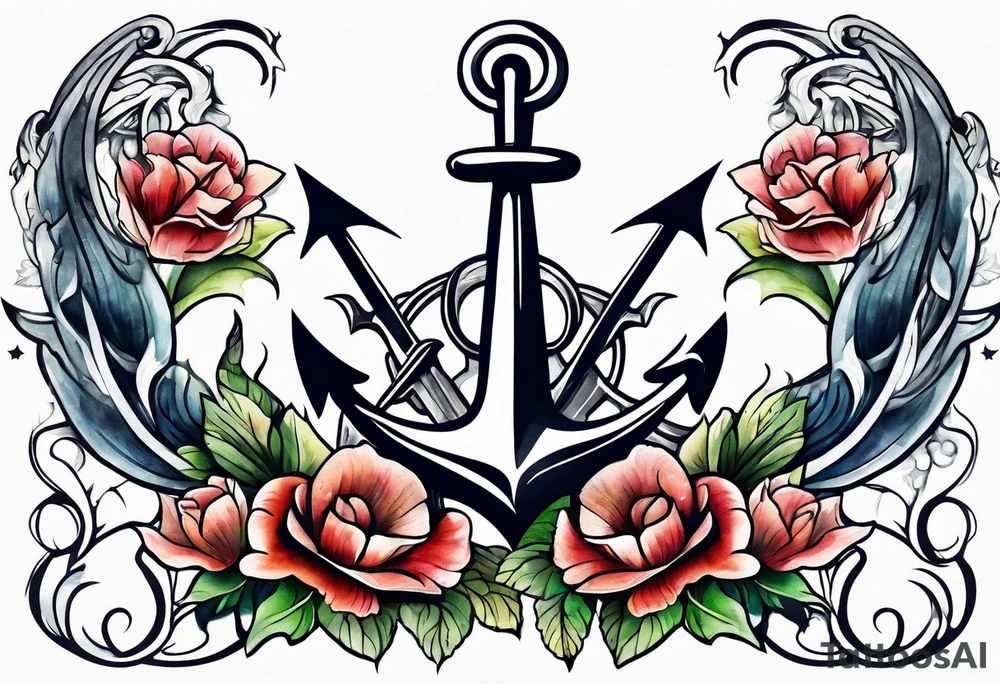 Anchor and sword tattoo idea