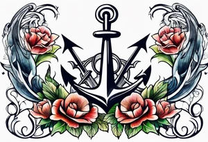 Anchor and sword tattoo idea