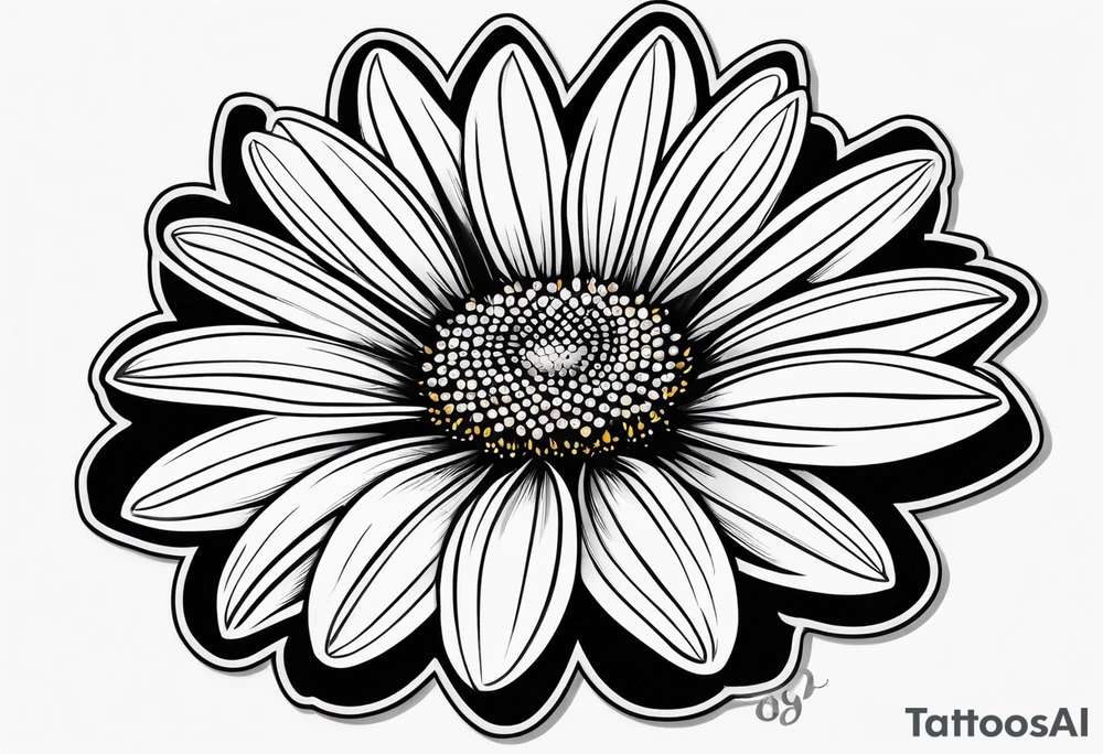 Simple outline of a Daisy with 8 pedals tattoo idea