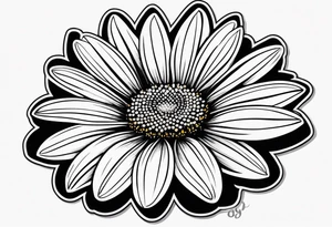 Simple outline of a Daisy with 8 pedals tattoo idea