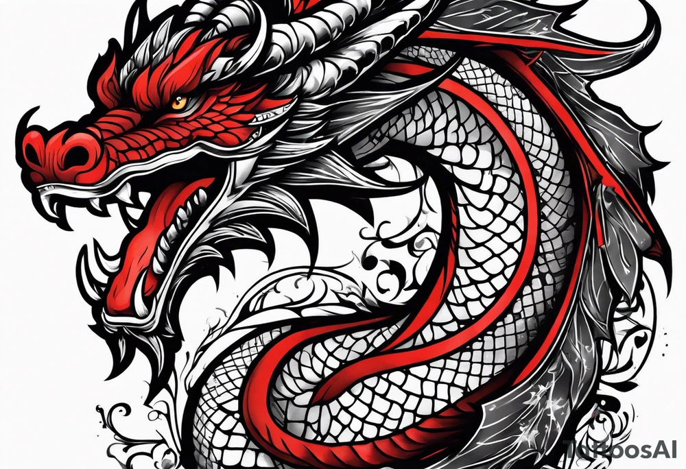 Red dragon tattoo idea