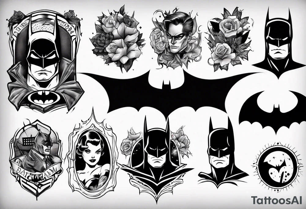 batman gotham sleeve tattoo idea