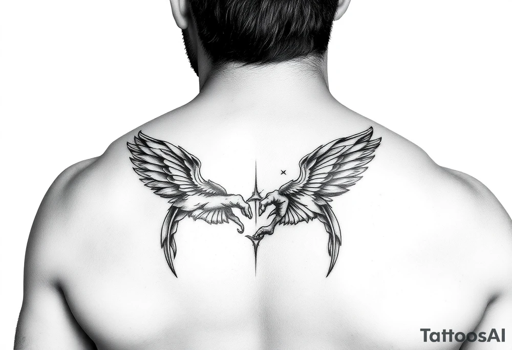 verseau badass version humanisé homme faisant découler de l'eau de sa jarre sur le long du bras tattoo idea