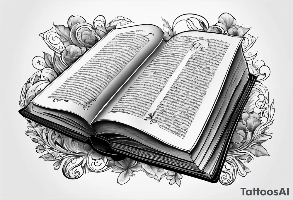 A open book with pages surrounding it tattoo idea A open book with pages surrounding it tattoo idea