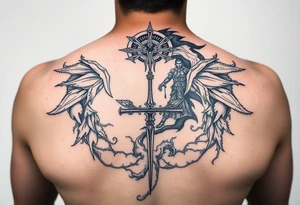 dark soul battlefield+spirit+japan historical tattoo idea