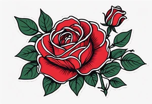 traditional rose red tattoo idea