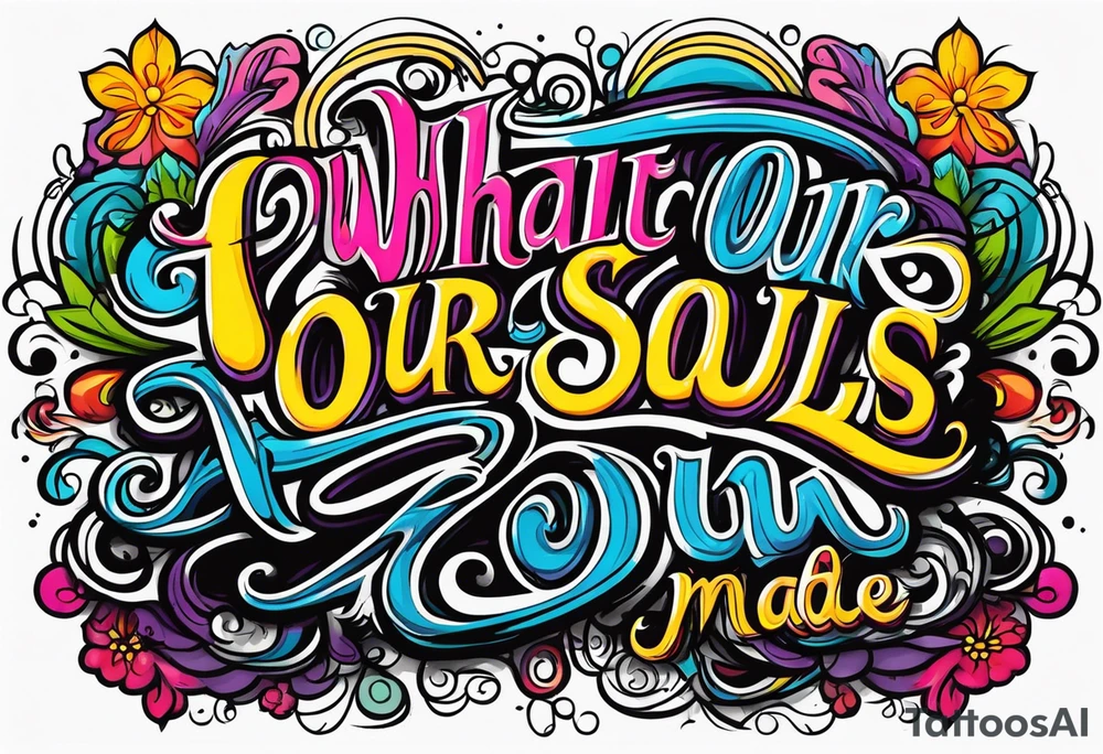 Script lettering saying"What ever our souls are made of, his and mine are the same" gothic tattoo idea