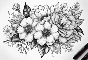 Floral with flowers arm sleeve tattoo idea