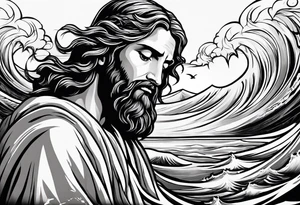 Jesus calming the sea tattoo idea