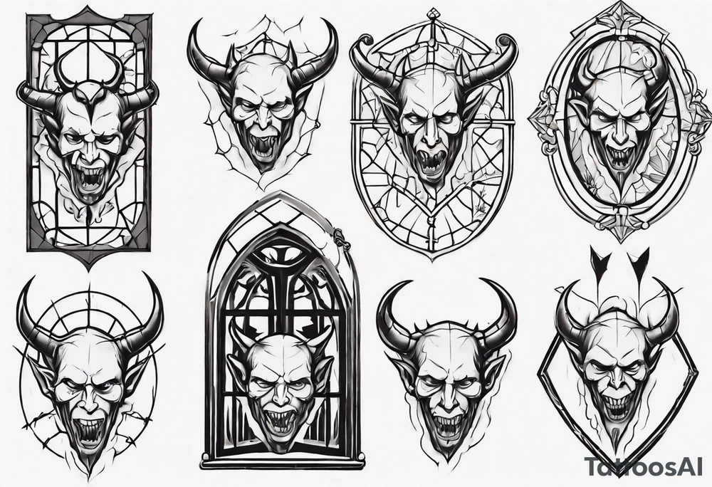 devil in a window tattoo idea