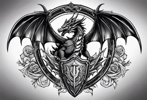 Valhalla sword shield dragon tattoo idea