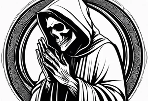 The grim reaper with praying hands tattoo idea