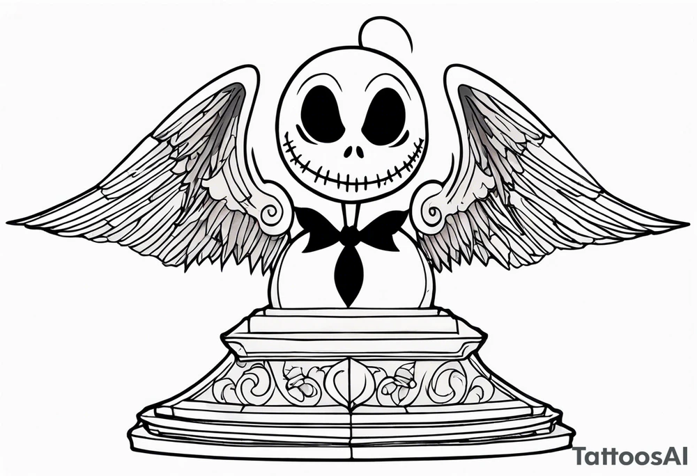 Nightmare before Christmas  statue with wings tattoo idea