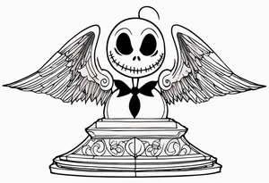 Nightmare before Christmas  statue with wings tattoo idea