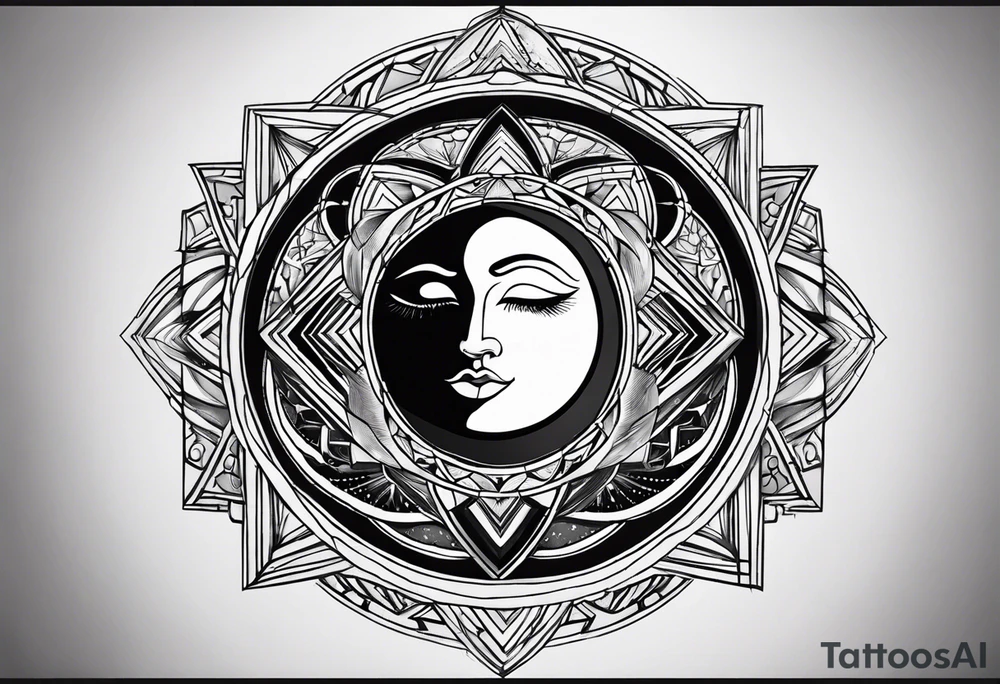 sacred moon tattoo idea