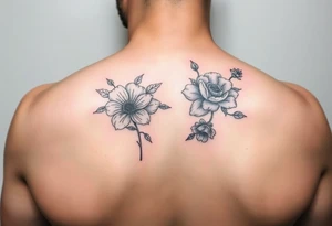 Upper arm and shoulder sleeve
Realistic
Water color
Fine line
Birth flowers for the months of
February 
July
August
October
December tattoo idea