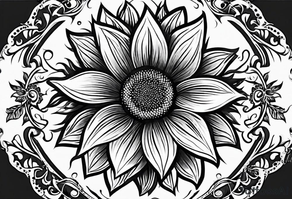 a sunflower tattoo idea