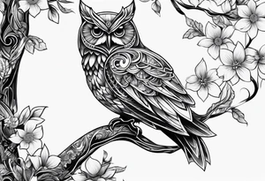 robotic owl tattoo idea