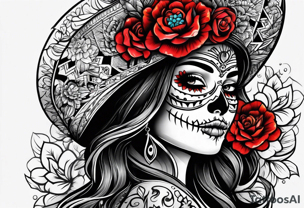 Mexico day of dead tattoo idea