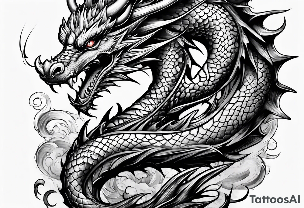dragon with armor tattoo idea