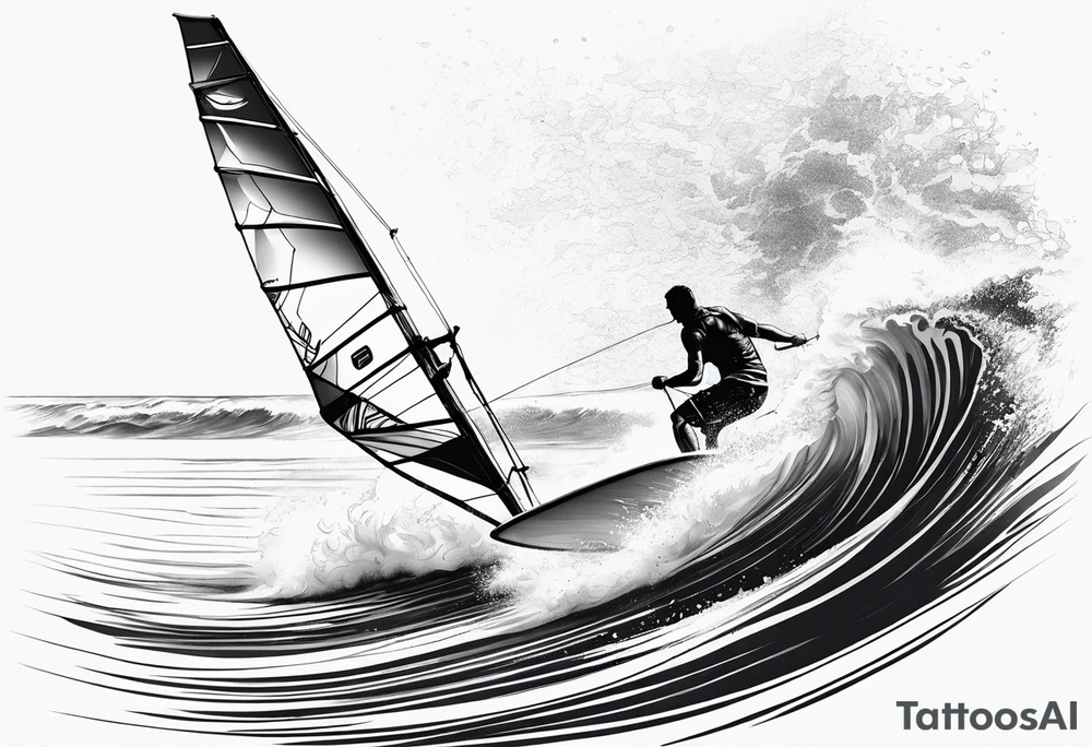 Windsurfer im Meer tattoo idea
