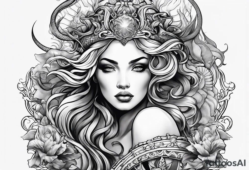 Medusa mermaid tattoo idea