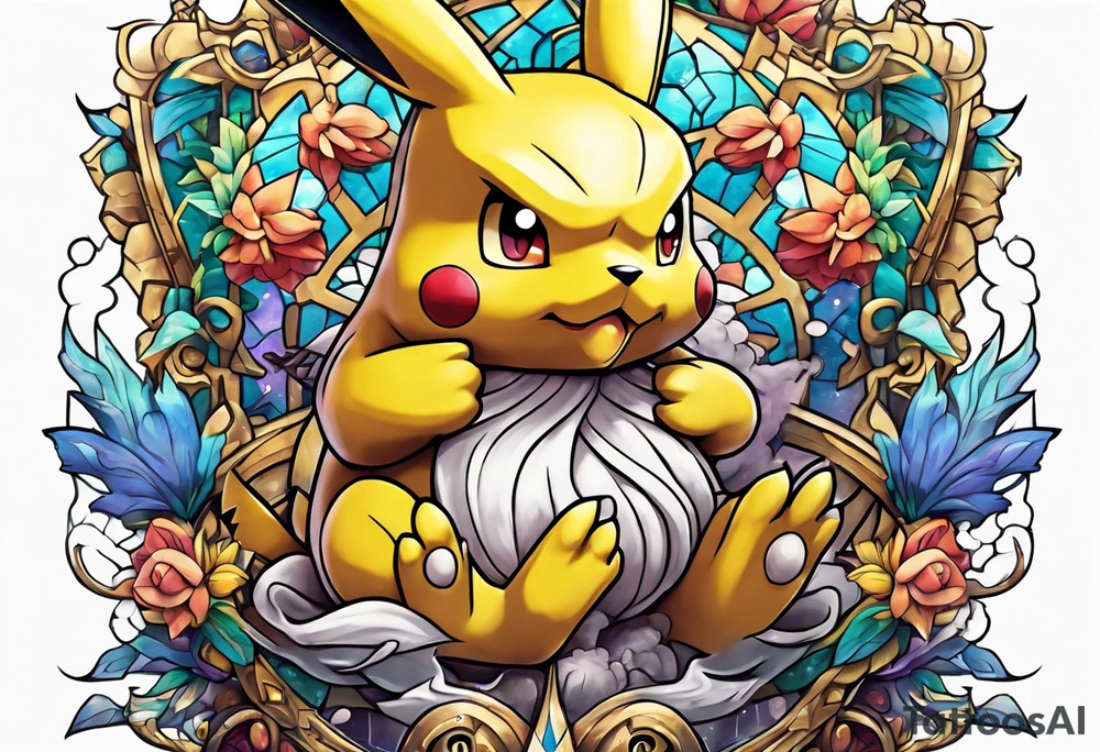 Alakazam pokemon statue tattoo idea