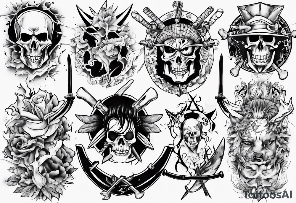 ZORO TRES CATANA tattoo idea