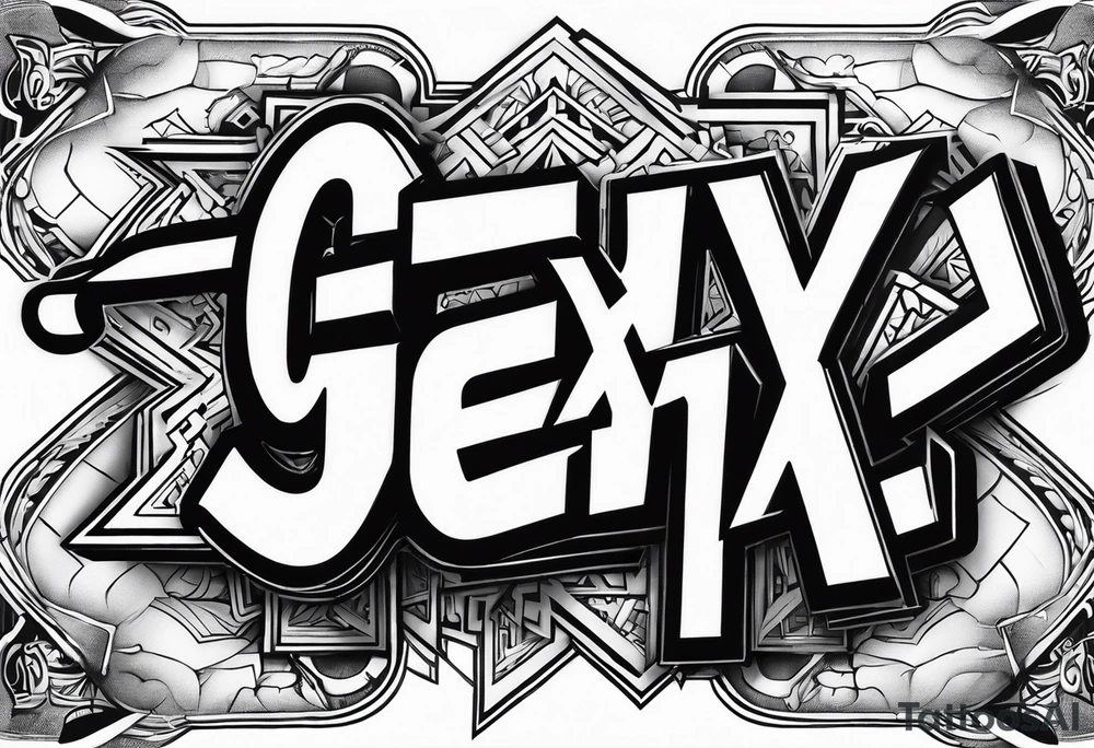 street art graffiti with the words "GenX OG" tattoo idea