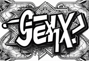 street art graffiti with the words "GenX OG" tattoo idea