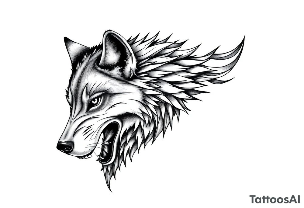 mongolian grey wolf tattoo idea