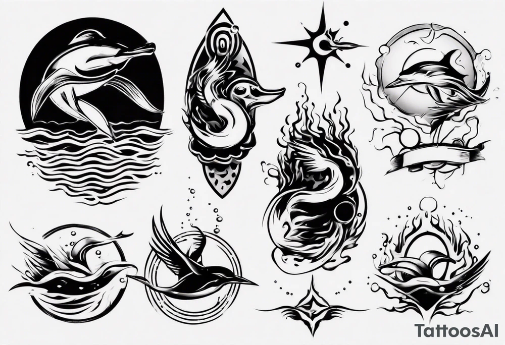 swimming, no details tattoo idea
