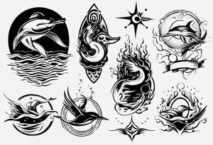 swimming, no details tattoo idea